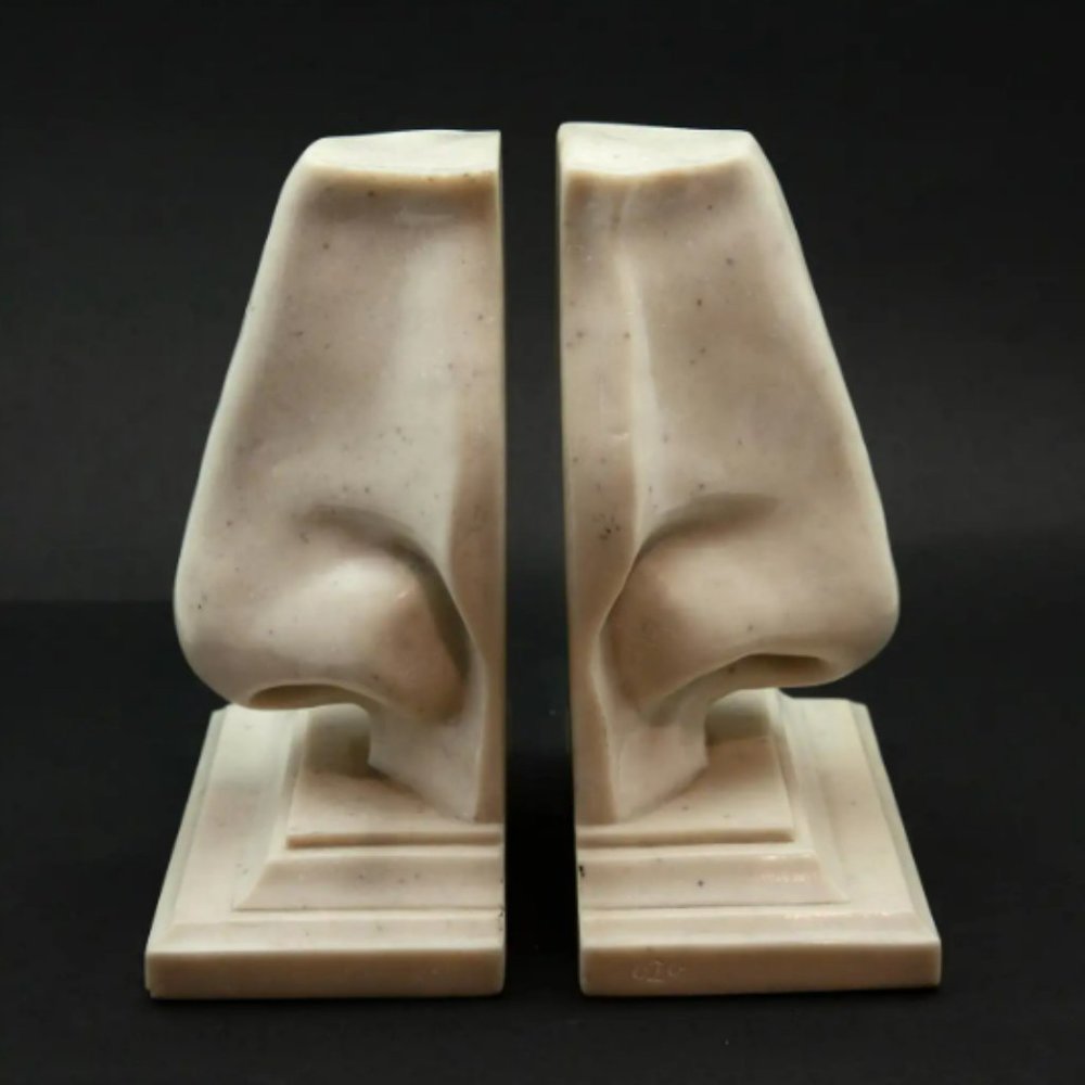 Pair of Vintage "Marble" Resin Nose Bookends